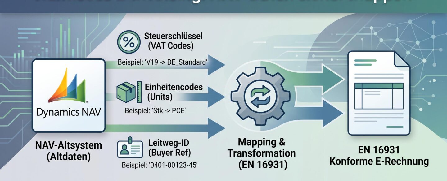 EN 16931 in NAV-Altsystemen sauber mappen: Steuerschlüssel, Einheitencodes und Leitweg-ID