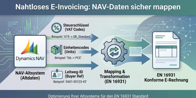 EN 16931 in NAV-Altsystemen sauber mappen: Steuerschlüssel, Einheitencodes und Leitweg-ID